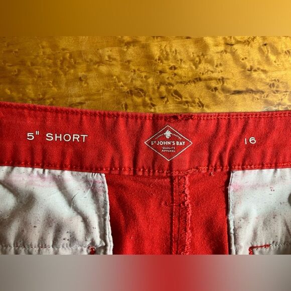 St. John’s Bay, 5 inch inseam, red, excellent condition, size 16 - Picture 2 of 2